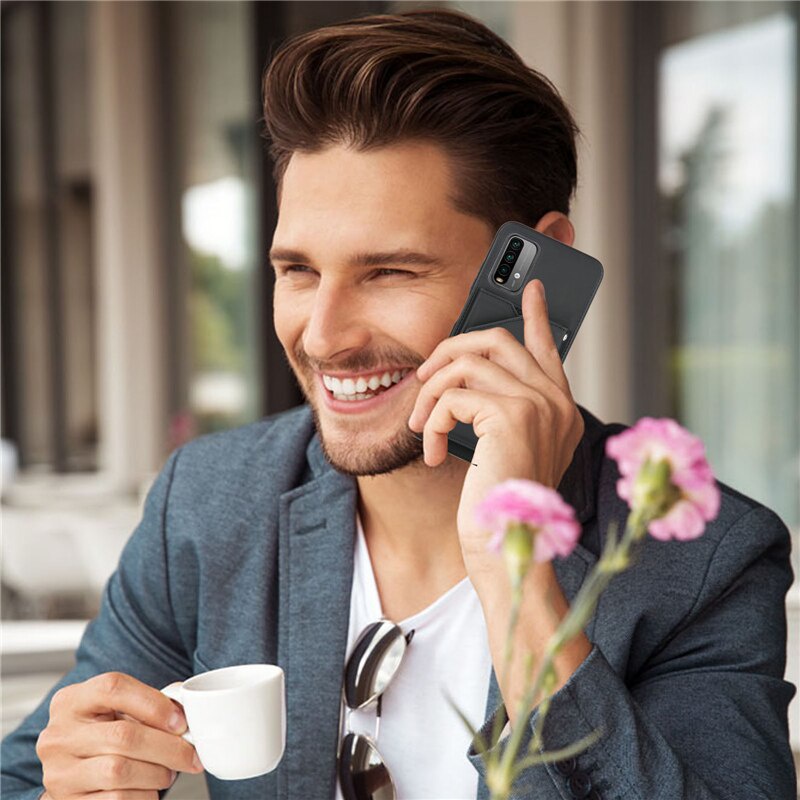 Ốp Điện Thoại Da Có Ngăn Đựng Thẻ Chống Sốc Cho Redmi 9t T9 Power 2021 Xiaomi Redmi Note 10 Pro Max Redmi 9t Note 10 5g Funda