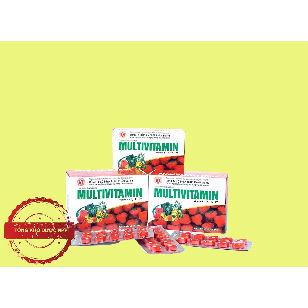 Multivitamin - Bổ sung Vitamin B1-B2-B5-B6-PP cho cơ thể- hộp 100 viên