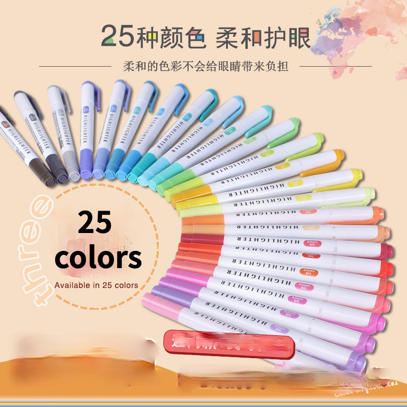 Bộ 25 Cây Bút Dạ Quang Nhiều Màu Sắc Tiện Dụng