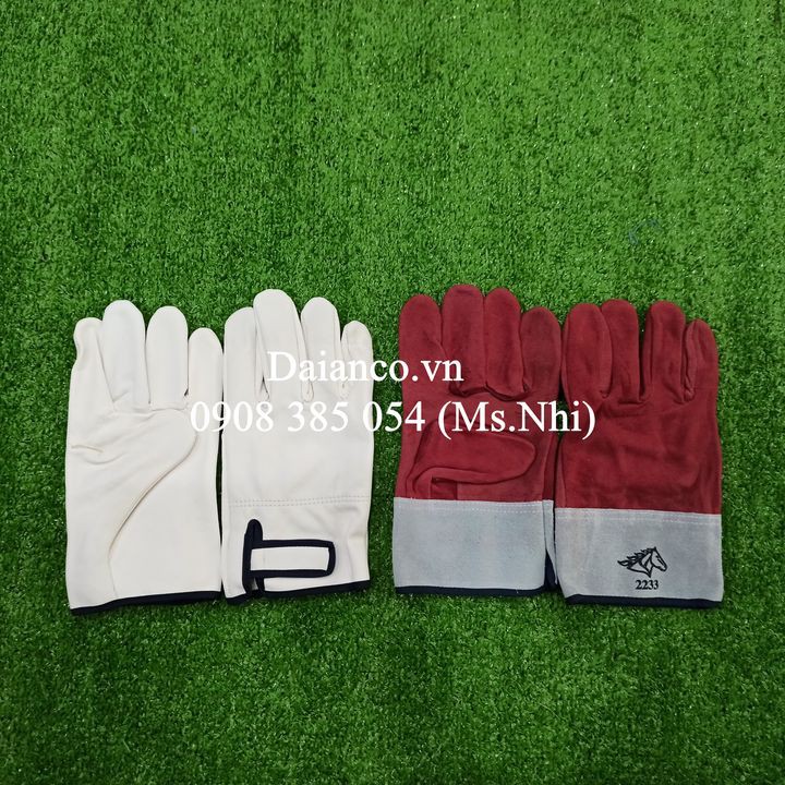 Găng tay da hàn Tig ngắn tay miếng dán tiện lợi- Hình thật