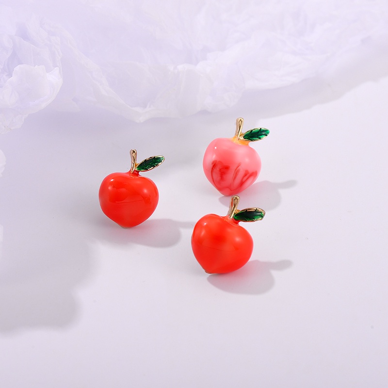 Huy Hiệu Cài Áo Hình Trái Cherry / Trái Đào 5 Kiểu Tinh Tế Thích Hợp Làm Quà Tặng Cho