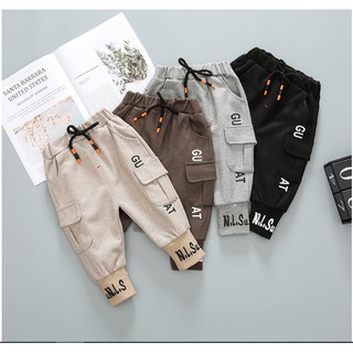 Quần nỉ bo gấu kẻ và túi hộp nhiều loại bé trai