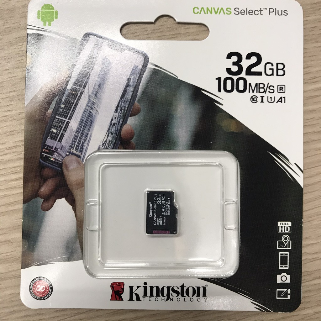 Thẻ Nhớ Micro SDHC Kingston 32GB Class10 tốc độ đoc 100mbs - BH chính hãng 60 tháng tem FPT