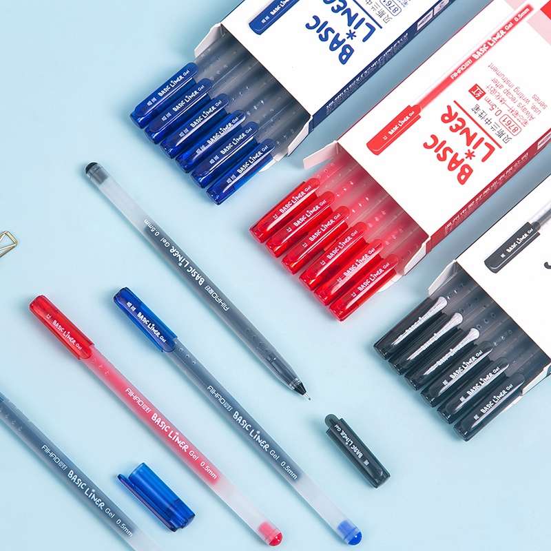Bút Mực Gel Ngòi 0.5MM Mực Xanh Đỏ/Đen Cho Học Sinh/Văn Phòng