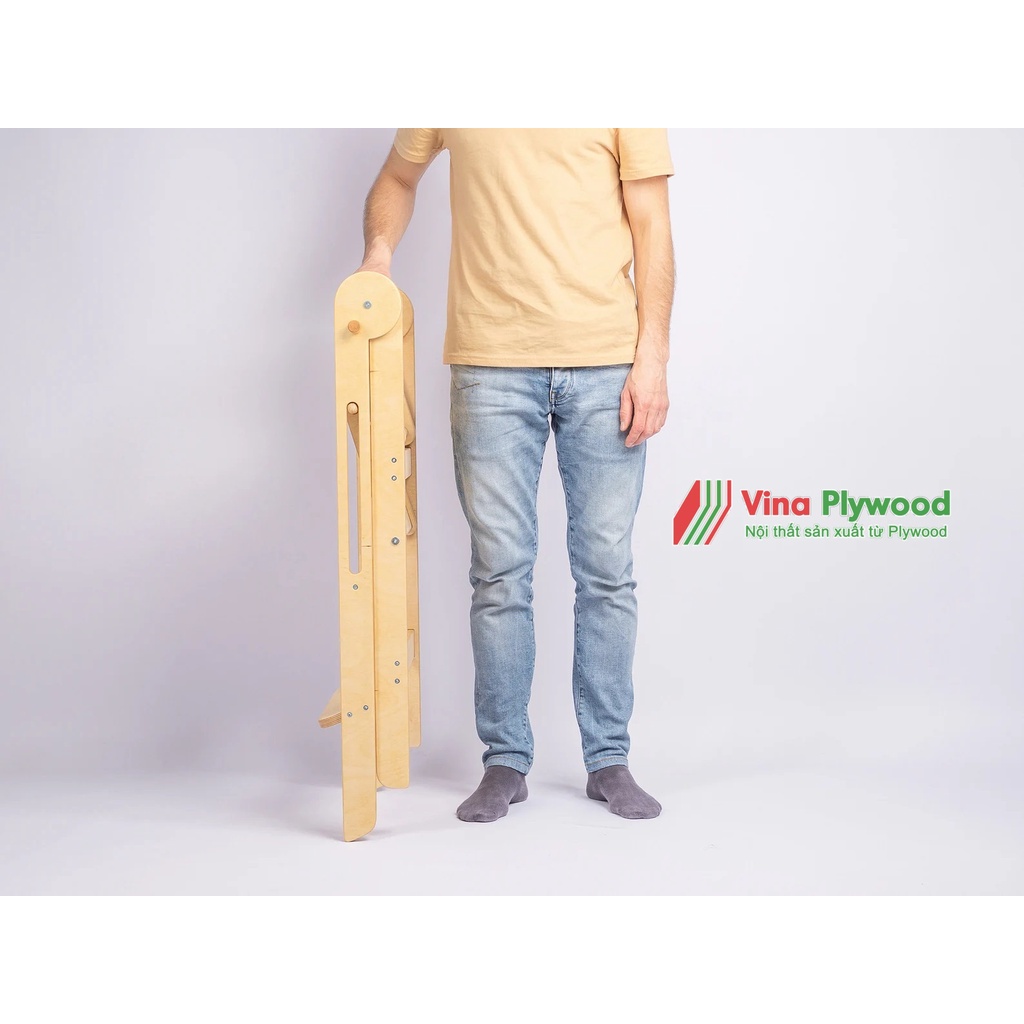 Ghế đứng bếp cho bé, rèn luyện tính tự lập cho con gấp gọn chất liệu plywood