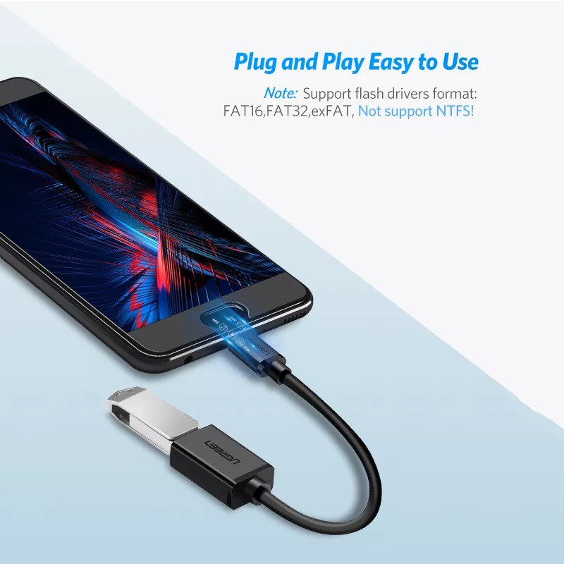 Cáp OTG Micro USB 2.0 Cao Cấp Ugreen 10359 Chính Hãng US133
