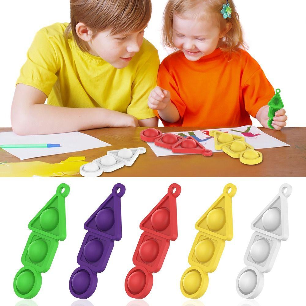 Móc Chìa Khóa Mini Hình Tam Giác Màu Ngà Giảm Căng Thẳng