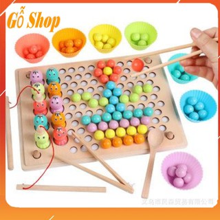 Hộp đồ chơi giáo dục sớm MONTESSORI [HÀNG ĐẸP, CHẤT LƯỢNG, AN TOÀN] bé chơi câu cá, học tập kỹ năng dùng đũa, thìa, gắp