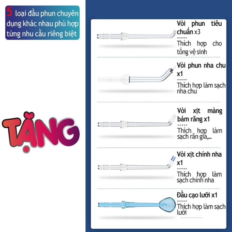 Tăm Nước Nicefeel Máy Tăm Nước Nha Khoa Cho Gia Đình, Tặng 5 Đầu Xịt Siêu Tiện Lợi Bảo Hành [12 Tháng]