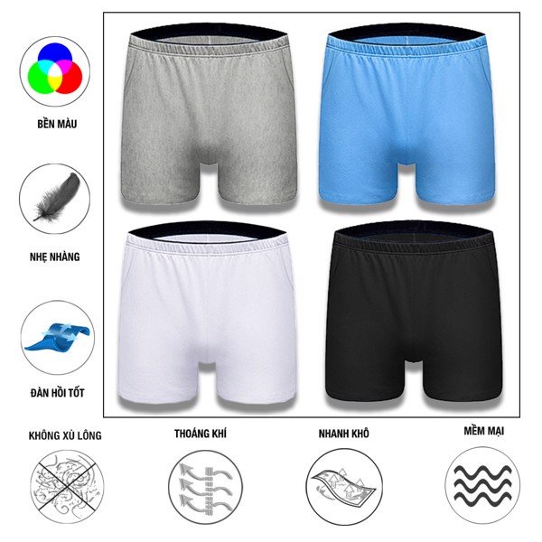 Quần short nam nữ WAN đùi ngủ mặc nhà Cotton co giãn 4 chiều thoáng mát mềm mại