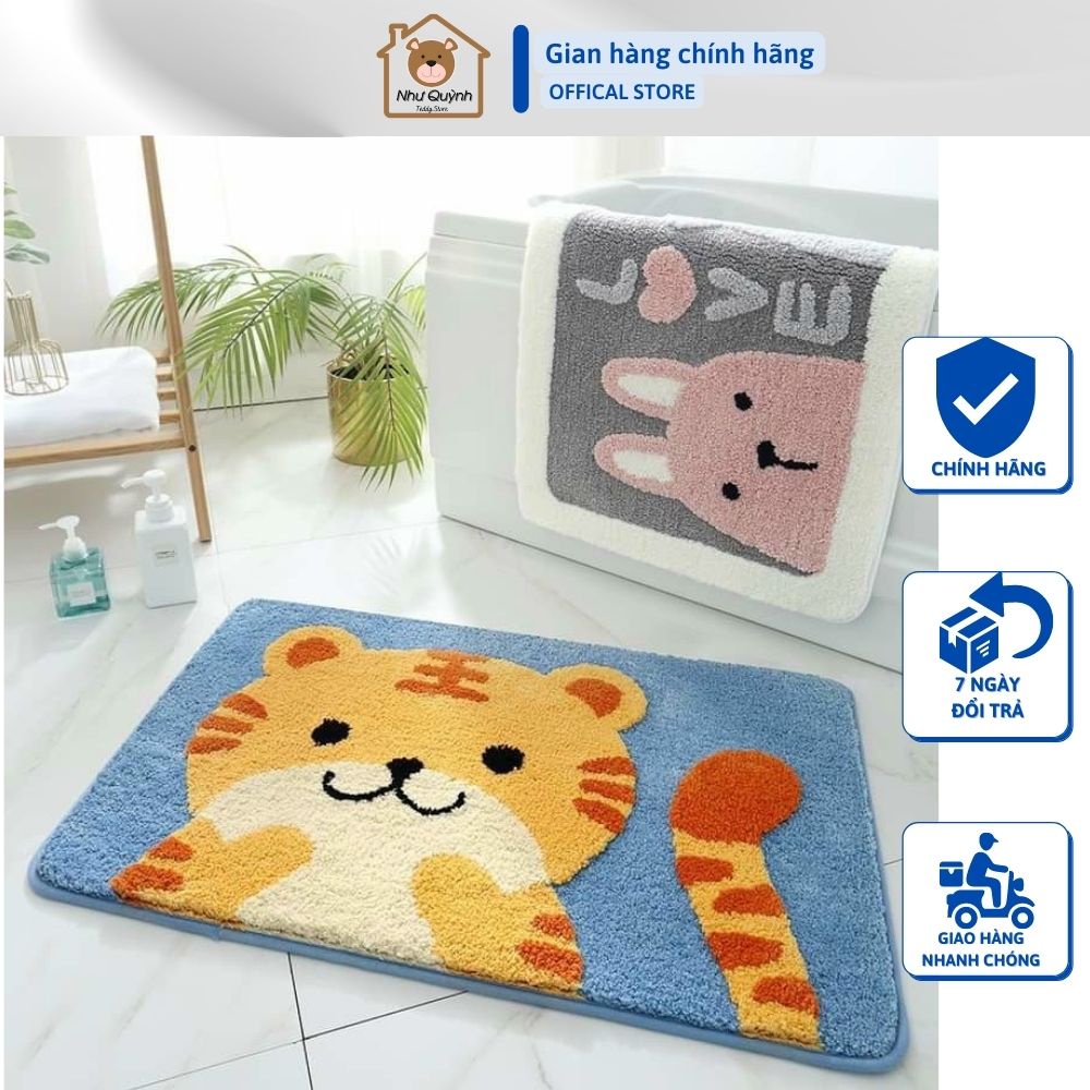 Thảm lau chân, thảm chùi chân lông cừu đế cao su chống trơn trượt, siêu thấm cao cấp - 40cm x 60cm