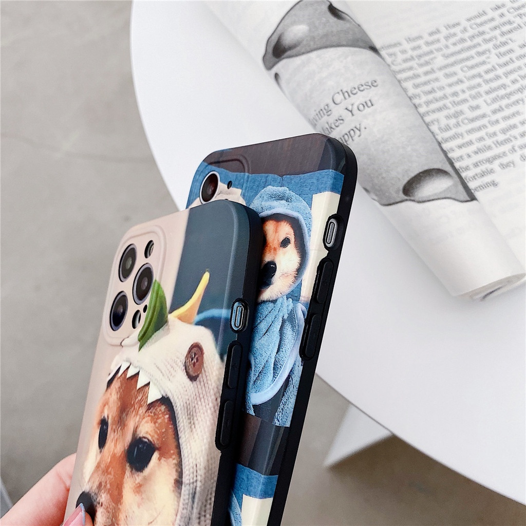 Ốp điện thoại nhựa mềm in hình chú chó thích hợp cho Iphone 13 12 Mini 11 Pro Max 7 8plus Se2020 X Xs Xr Xsmax
