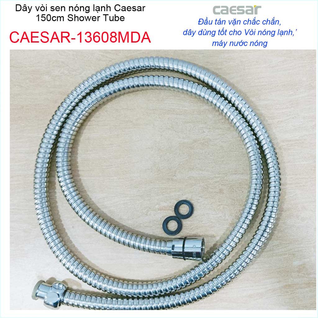 Dây sen Caesar 1.5m, dây vòi tắm hoa sen- dây vòi xịt vệ sinh 1.5m, dây sen chống xoắn Caesar 13608MDA