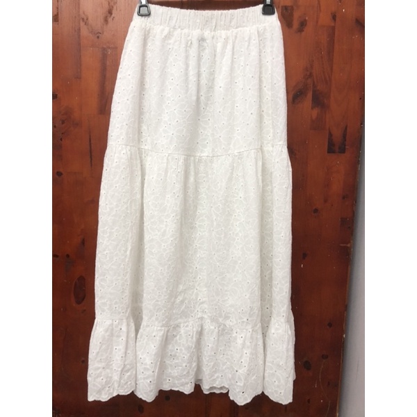 Chân váy maxi trắng zora