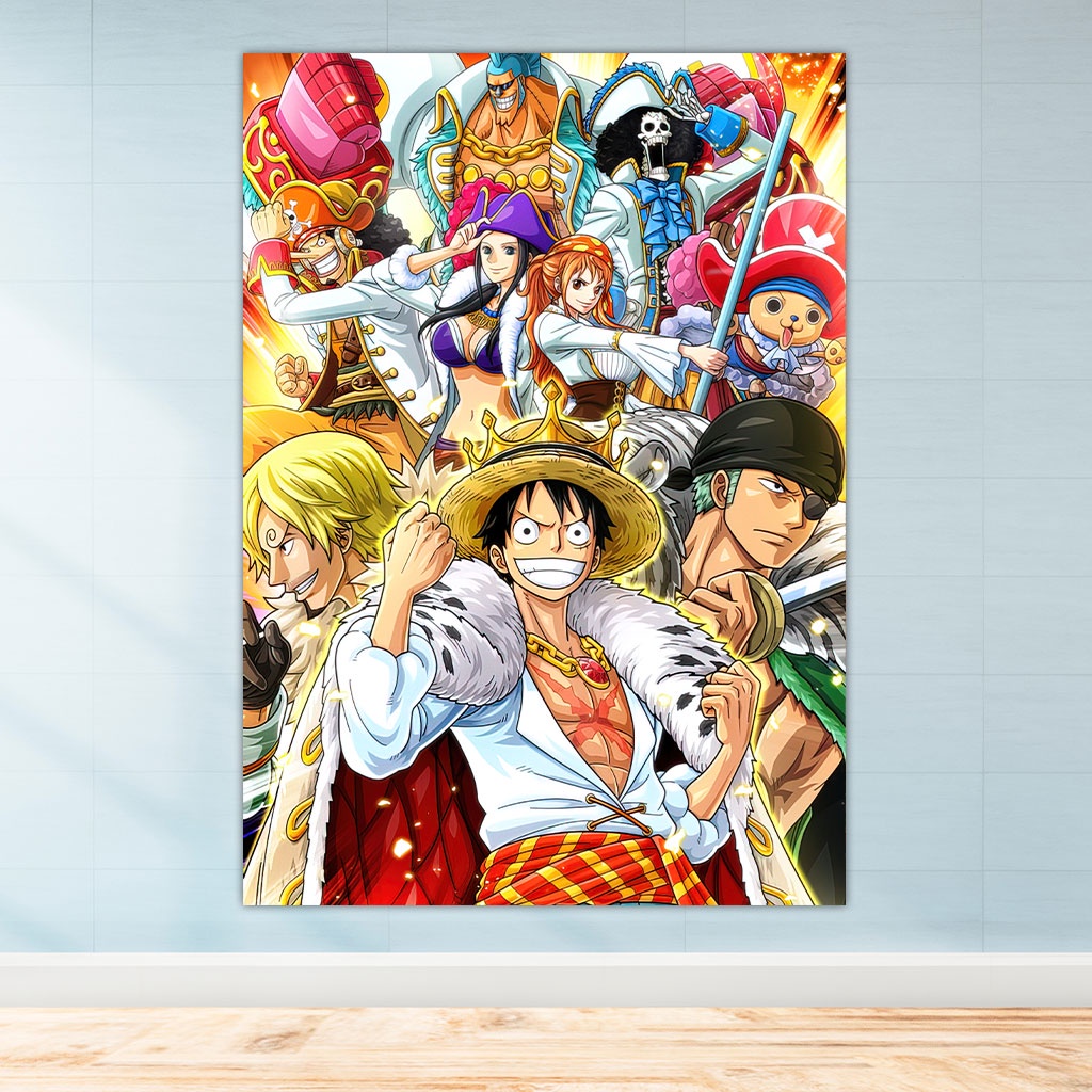 Tranh Dán Tường Anime One Piece nhân vật manga Luffy Decal Poster Trang Trí Phòng Ngủ Phòng Làm Việc Khổ A3