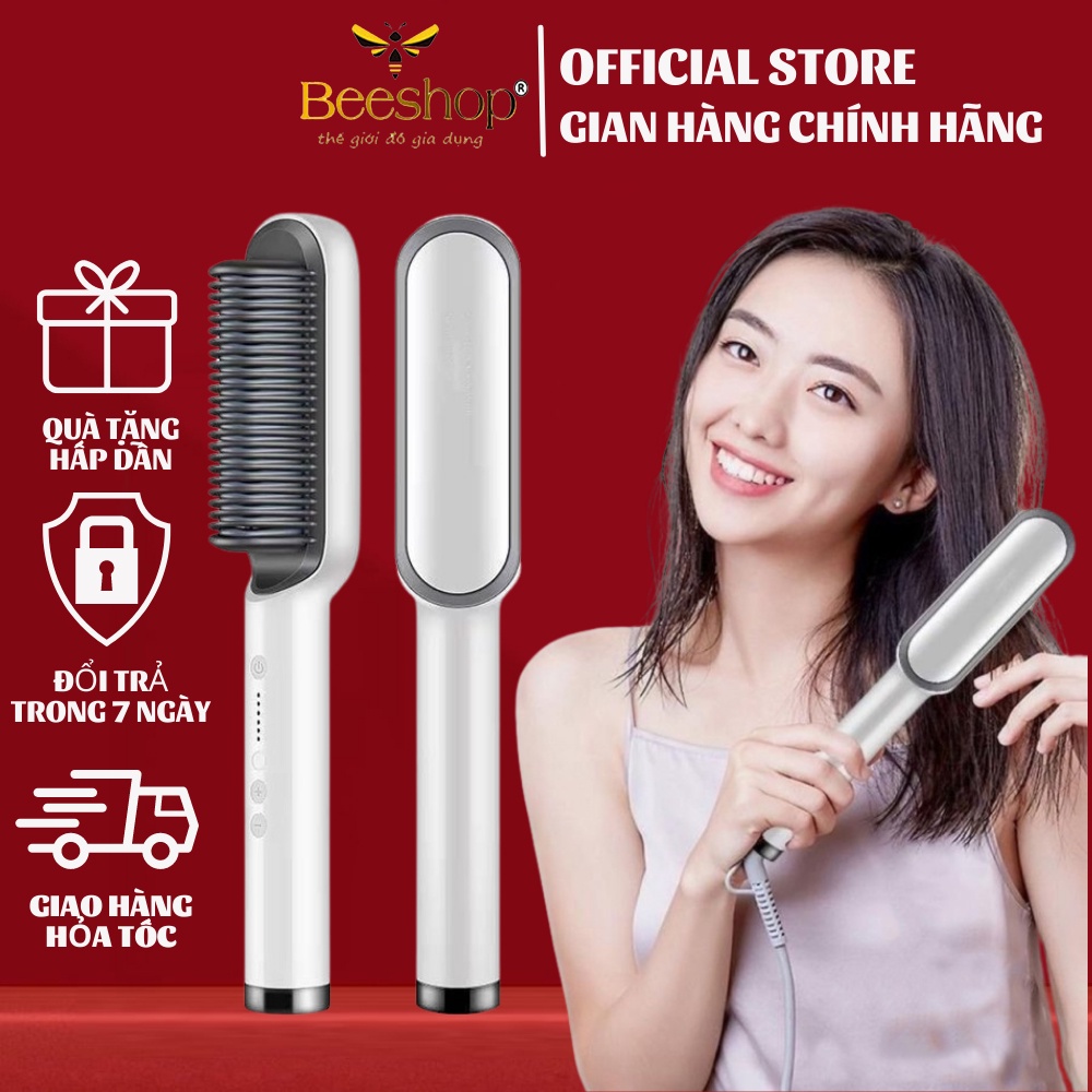 [SIÊU HOT 2022] Lược Điện Chải Tóc Tạo Kiểu Chuyên Nghiệp - Kiêm Máy Uốn - Duỗi - Ép Tóc