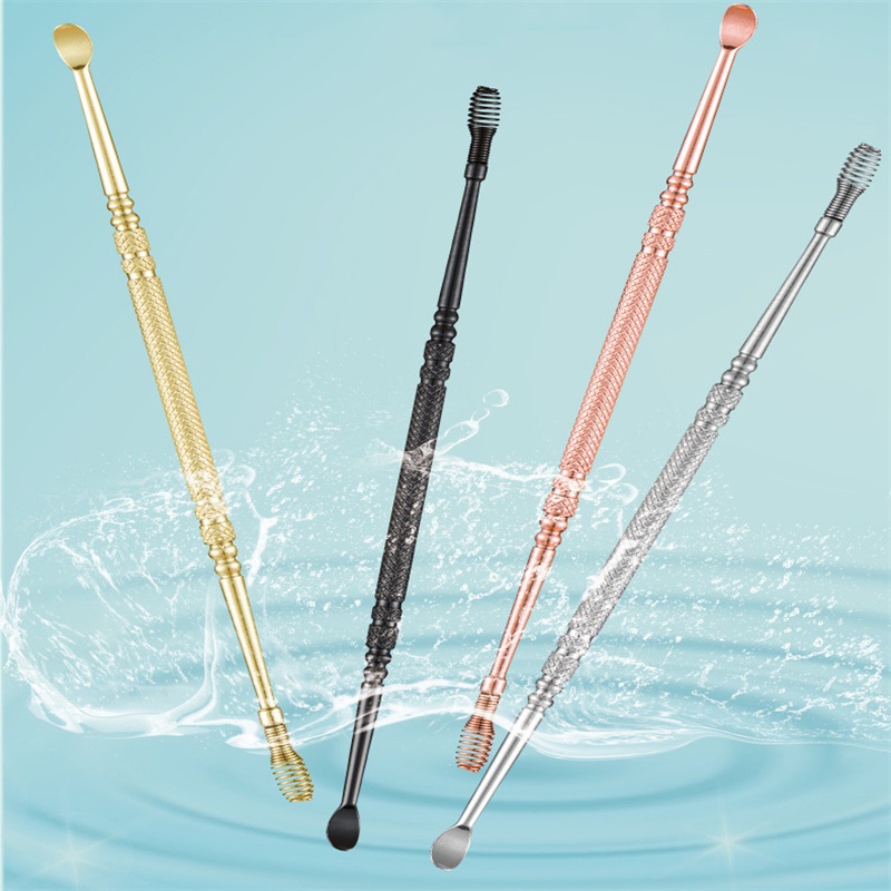 2 Cái Thép Không Gỉ 360° Dụng Cụ Lấy Ráy Tai Hai Đầu Linh Hoạt Tiện Dụng