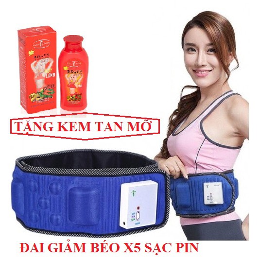 Máy Làm Thon Eo Giảm Béo X5 Tích Hợp Pin Sạc Tiện Dụng Tặng Kèm Kem Tan Mỡ Thái Lan