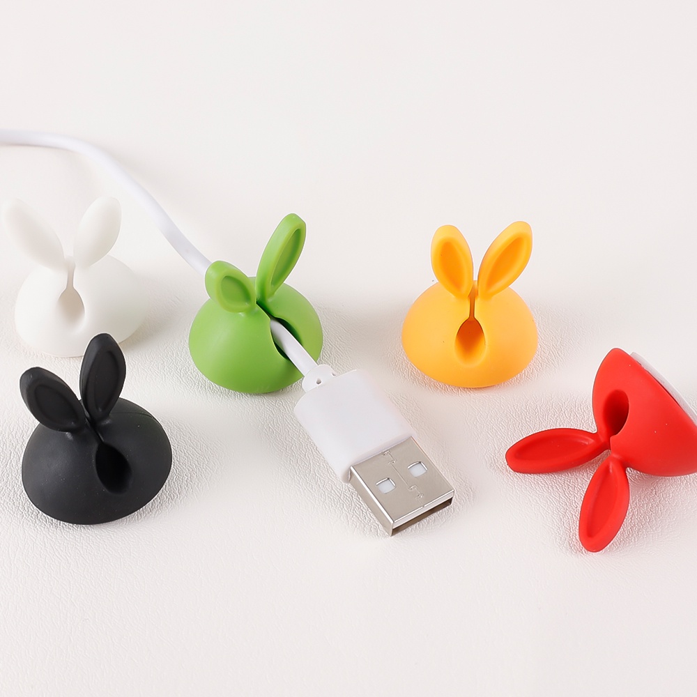 1 Dụng Cụ Cố Định Dây Cáp Tai Nghe Hình Tai Thỏ Dễ Thương