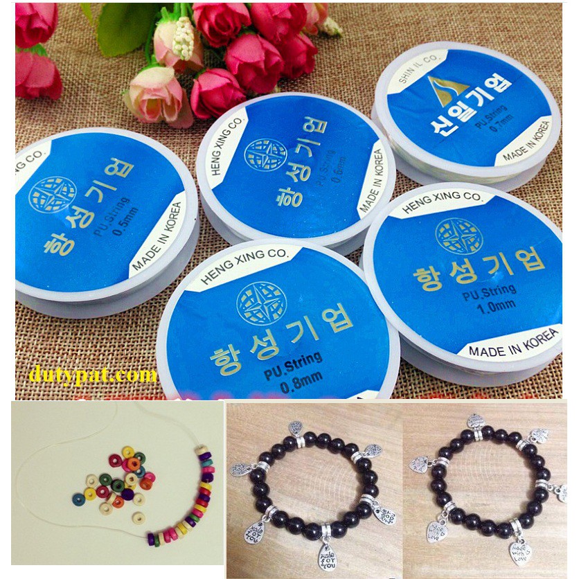 [Mã FAMAYFA giảm 10K đơn 50K] Dây cước thun Hàn Quốc loại tốt xỏ vòng hạt size 0.5-0.6-0.7-0.8 & 1mm