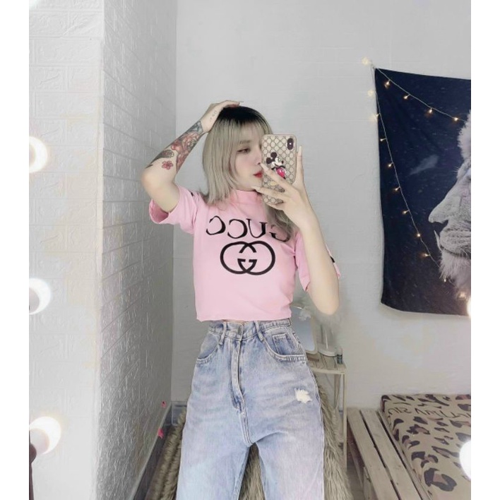 Áo Thun Croptop Tay Phồng Dễ Phối Đồ