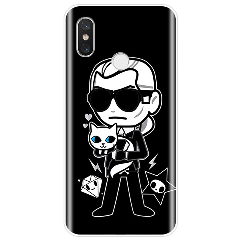 Ốp Điện Thoại Tpu Silicon Mềm Hình Moda Karl Lagerfeld Verde Duro Cho Redmi 4a 4x 5a 6 Note 5 Pro Note7