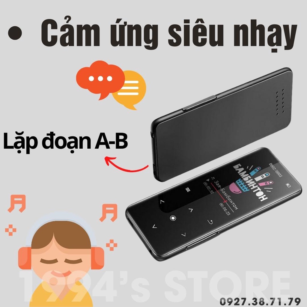 Benjie M10 - Máy Nghe Nhạc Lossless Bản 2022 - Cảm ứng - Bluetooh 5.2 APTX - Loa Ngoài Siêu Lớn - Pin 80h - Xem phim ảnh