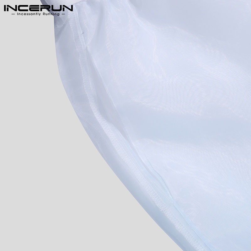 Quần dài INCERUN lưng thun phối lưới màu gradient thời trang cho nam