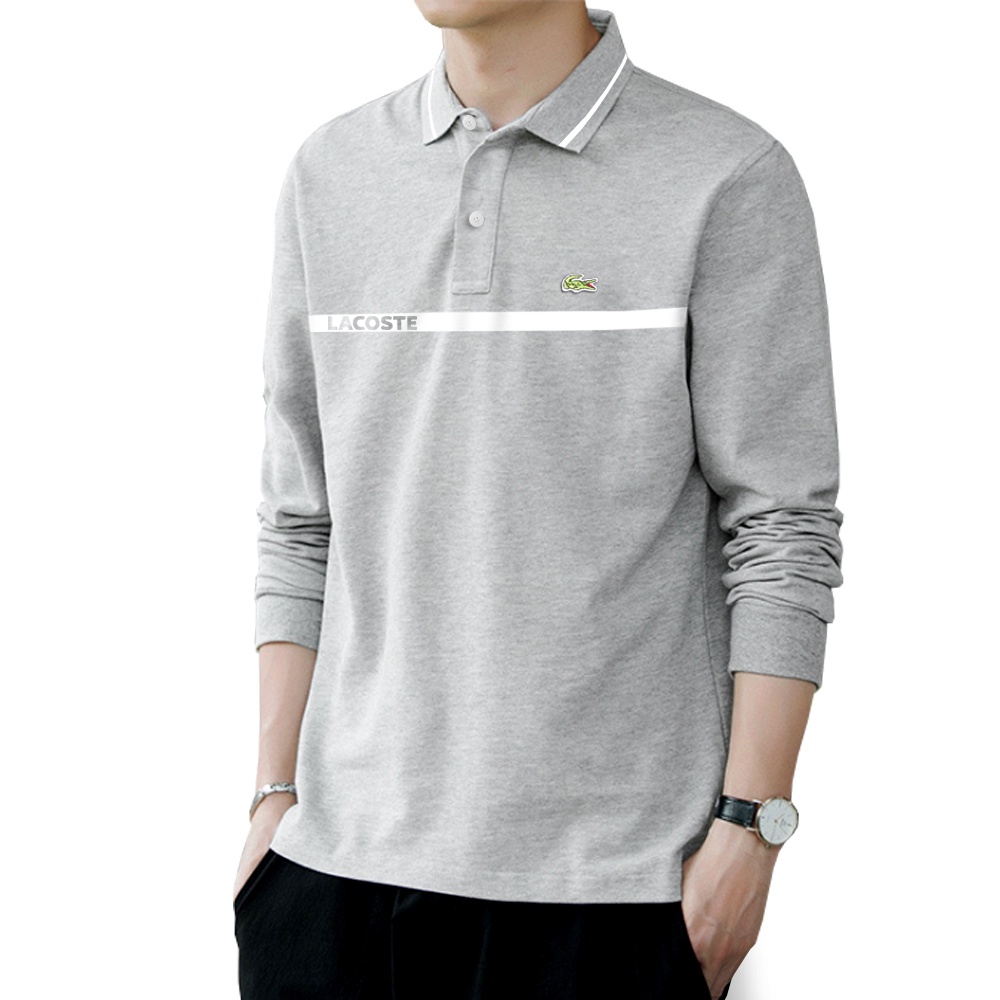 Áo thun nam có cổ polo cao cấp, màu kem phối viền sang trọng, Basis