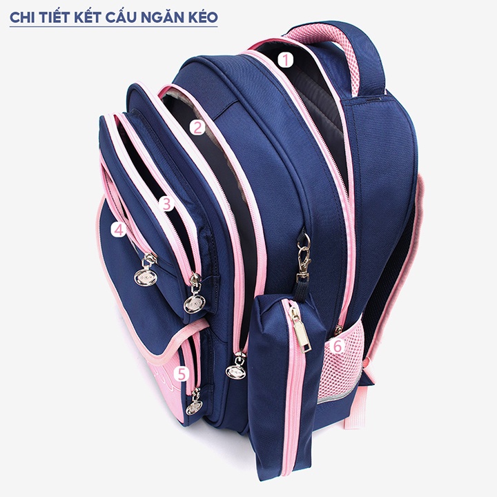 Balo chống gù cho học sinh cấp 1 in hình cừu đáng yêu có nhiều màu sắc SB-136