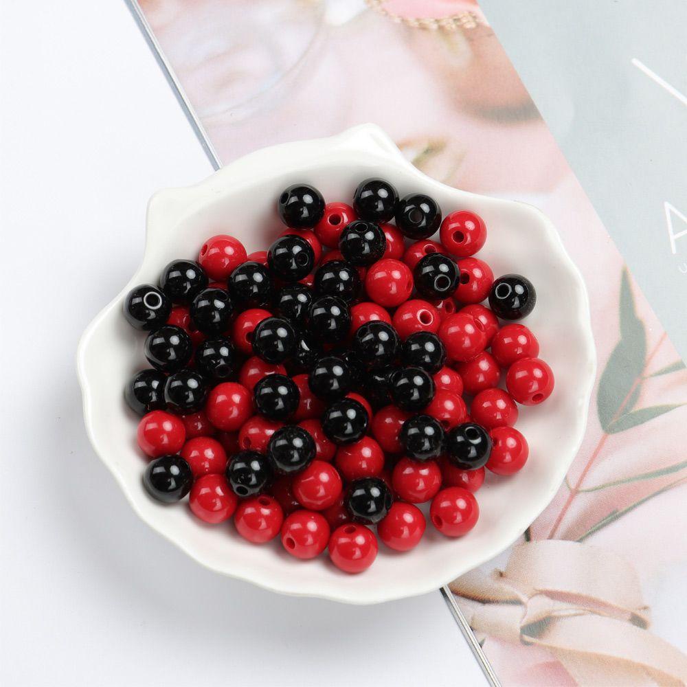 Set 100 Con Mắt Nhựa 4-12mm Màu Đỏ Đen Cho Búp Bê