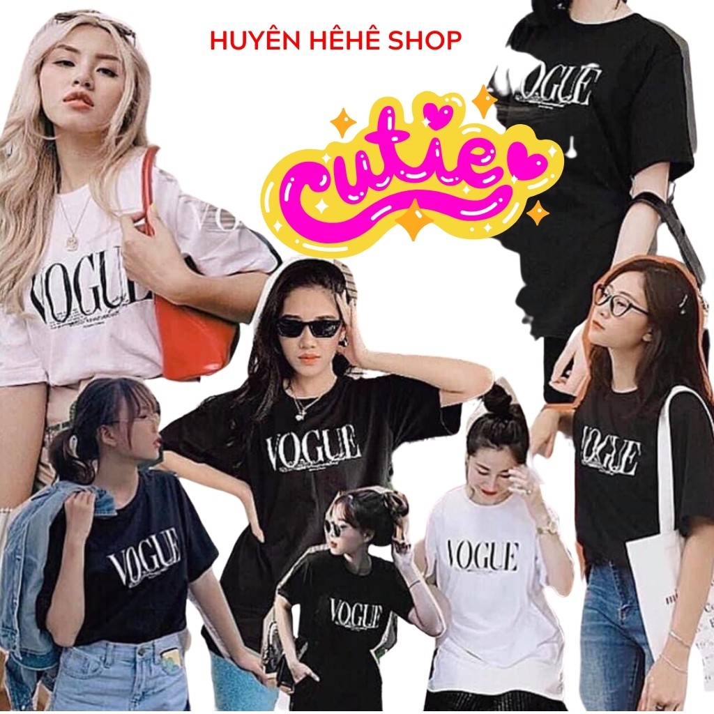 Áo thun tay lỡ VOUGUE, áo phông Unisex nam nữ chất Cotton ovesize form rộng KIM01