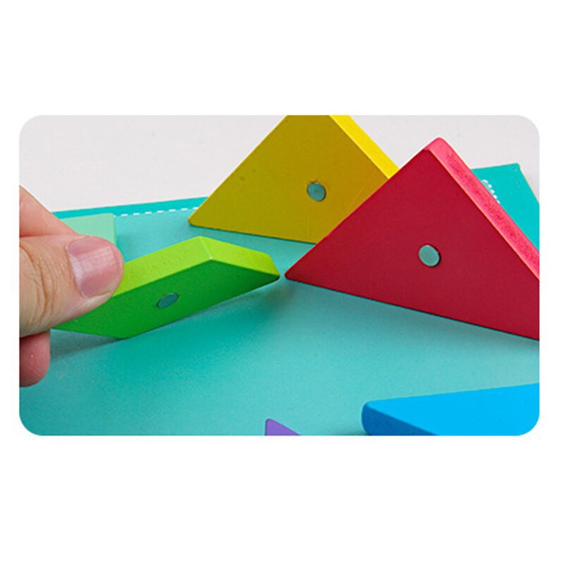 Xếp hình gỗ 3D Montessori Luyện tư duy cho bé Tangram Wooden puzzle