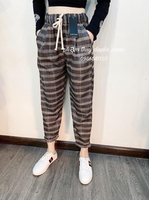 Quần kẻ baggy