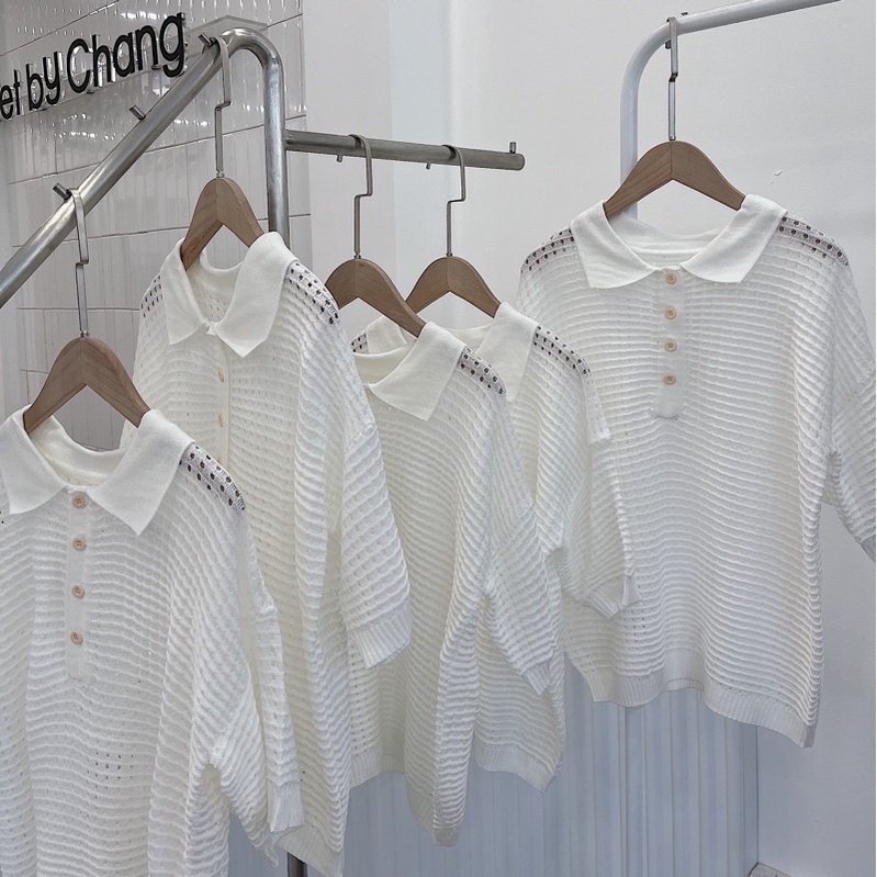Áo Polo Lưới Chất Len Mongtoghi Xinh Vô Cùng Co Giãn 4 Chiều Mặc Là Mê