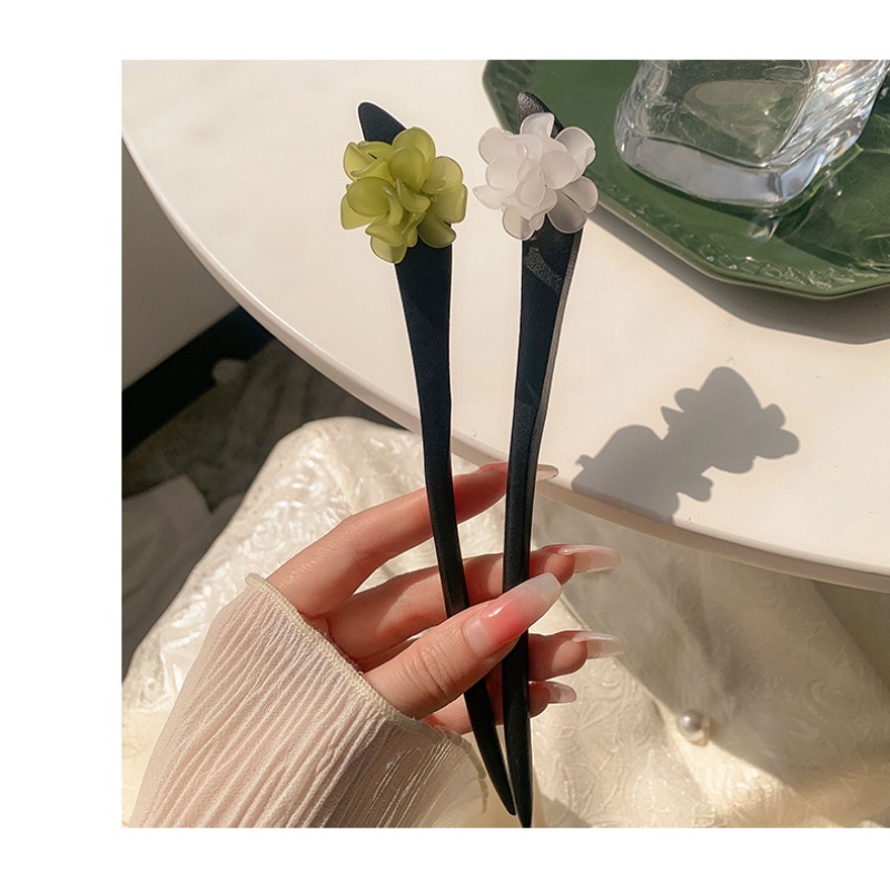 Trâm Cài Tóc Gỗ Hình Hoa Phong Cách Vintage Thời Trang Cho Nữ