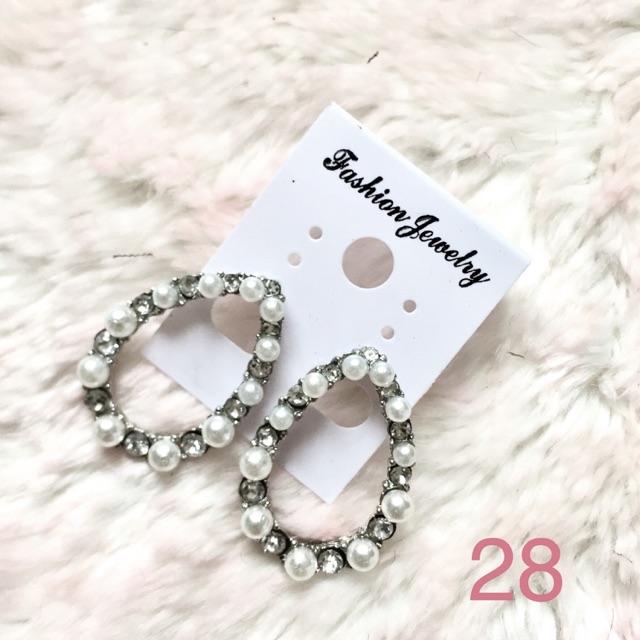FREESHIP❤️ Khuyên Tai Đính Hạt Hình Giọt Nước M28