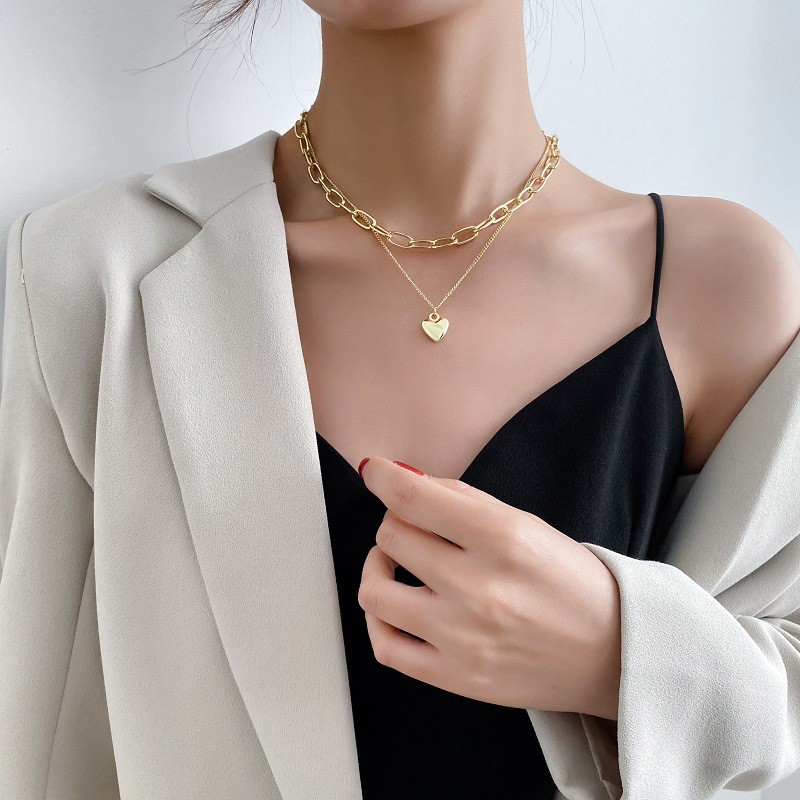 Dây chuyền nhiều lớp mạ vàng cá tính
