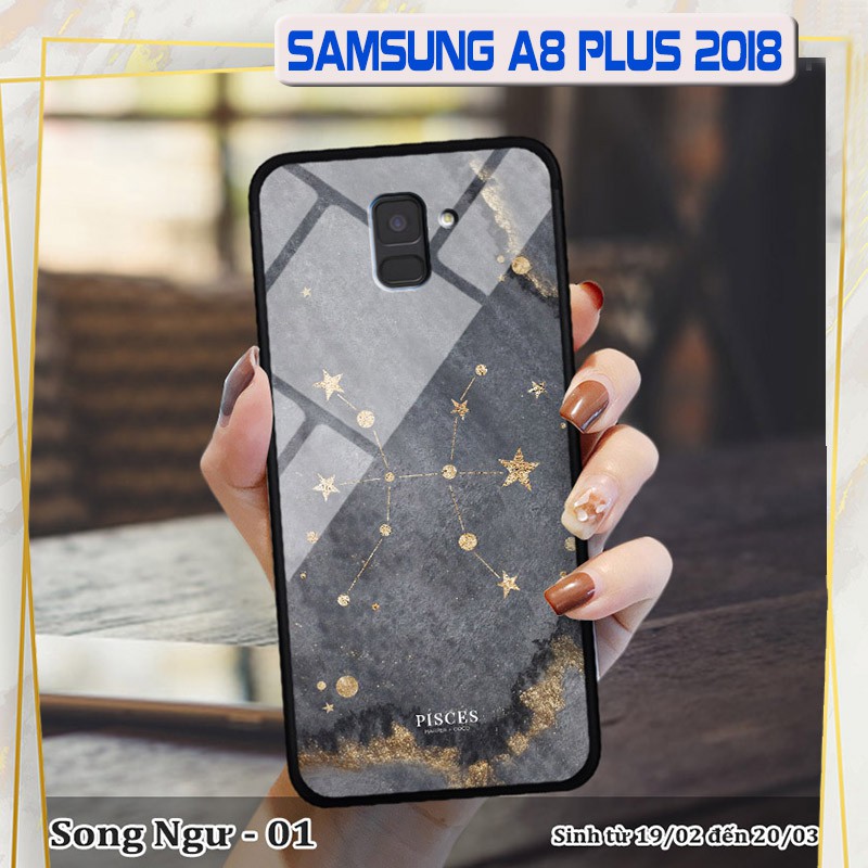 Ốp lưng kính 3D Samsung A8 Plus 2018- cung hoàng đạo