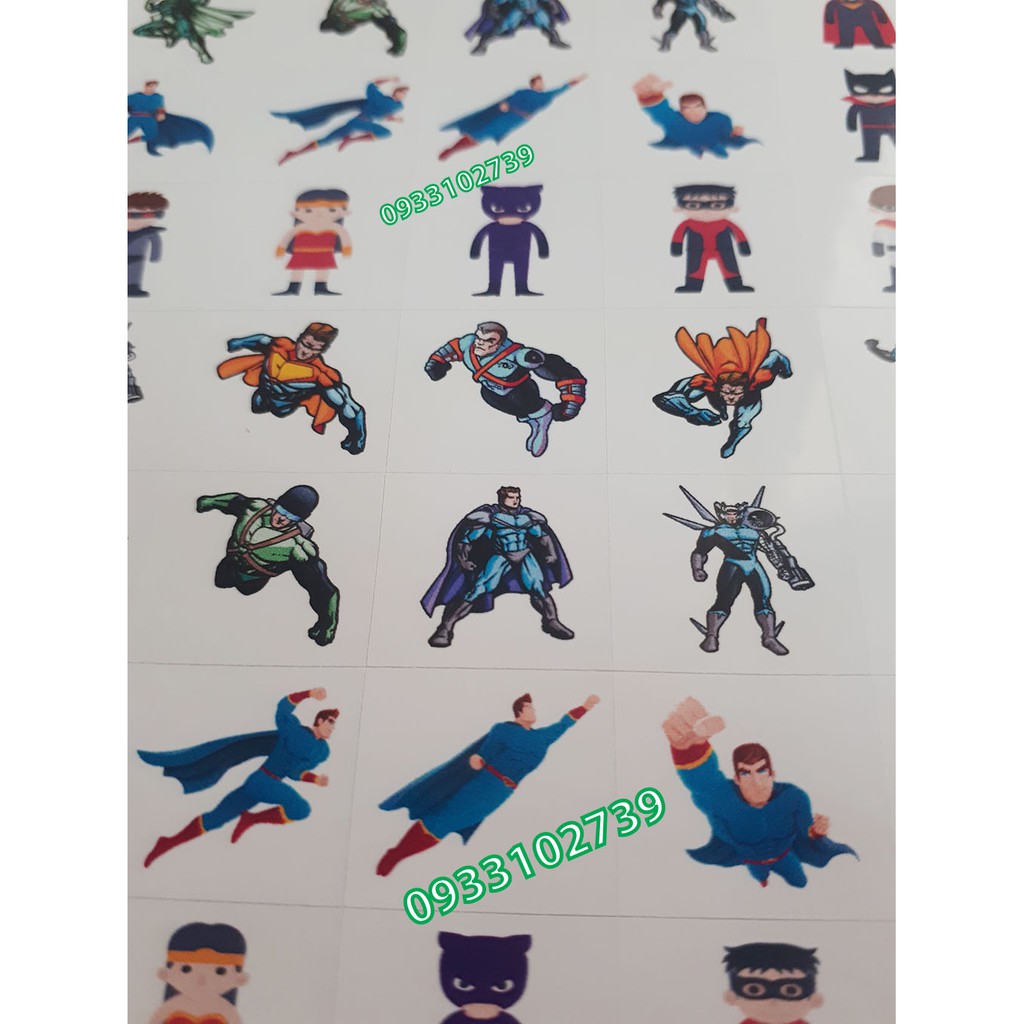 Sticker khen thưởng SIÊU NHÂN 7k/ tờ A4 - 159 Stick - SP10