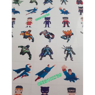 10 tờ sticker khen thưởng SIÊU NHÂN 65k - 159 Stick/ tờ - Mã 10-10