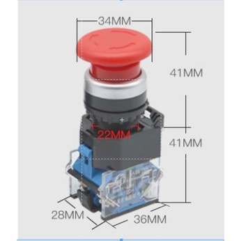Nút dừng khẩn cấp, nút nhấn dừng khẩn cấp LA38-11ZS giá rẻ phi 22mm.