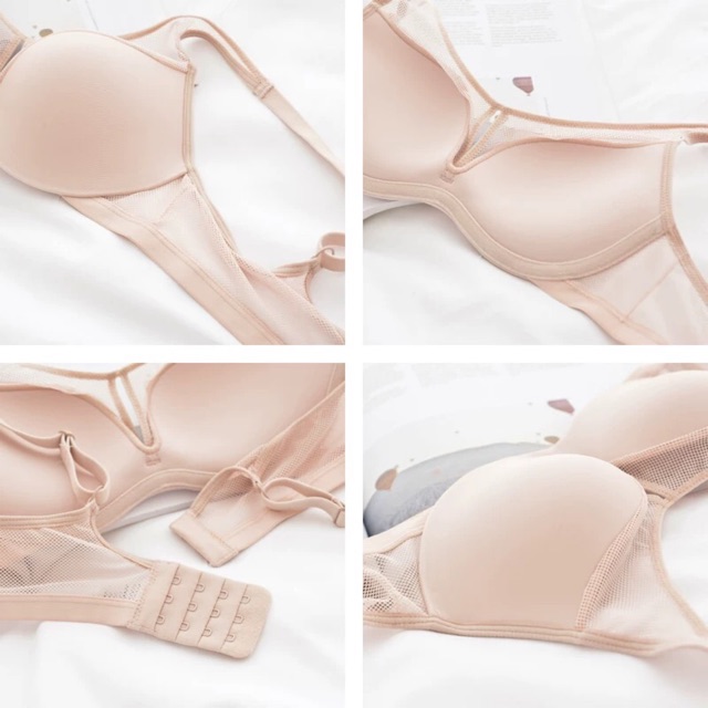 Áo Lót Trơn Kết Hợp Lưới Không Gọng Đệm Vừa B084