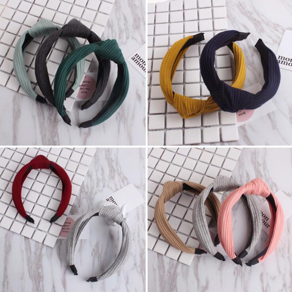 Cài tóc bản to thiết kế nút thắt thời trang cổ điển