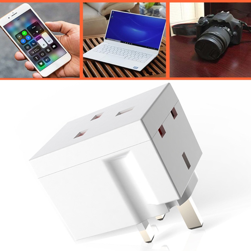 Đầu Nối Chuyển Đổi Phích Cắm 3 Chiều 3 UK An Toàn Chuyên Dụng Cho Đèn Trong Nhà