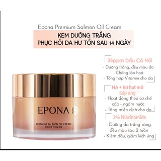 Kem Dưỡng Epona Cá Hồi Dưỡng Trắng Phục Hồi Cấp Ẩm Cho Da Hư Tổn Epona Premium Salmon Cream 50ml [NHẬP KHẨU CHÍNH HÃNG]