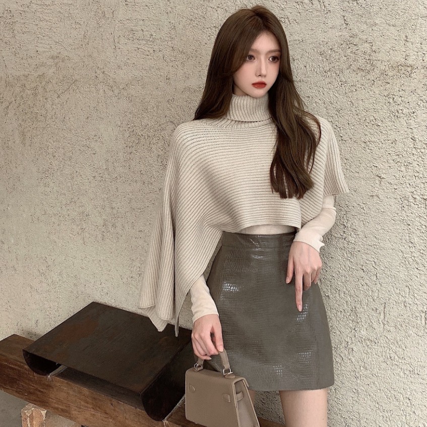 Áo choàng dệt kim thời trang mùa đông