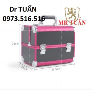 Cốp nhôm đựng dụng cụ nối mi, nail,phunxăm.dụng cụ nối mi dr tuấn
