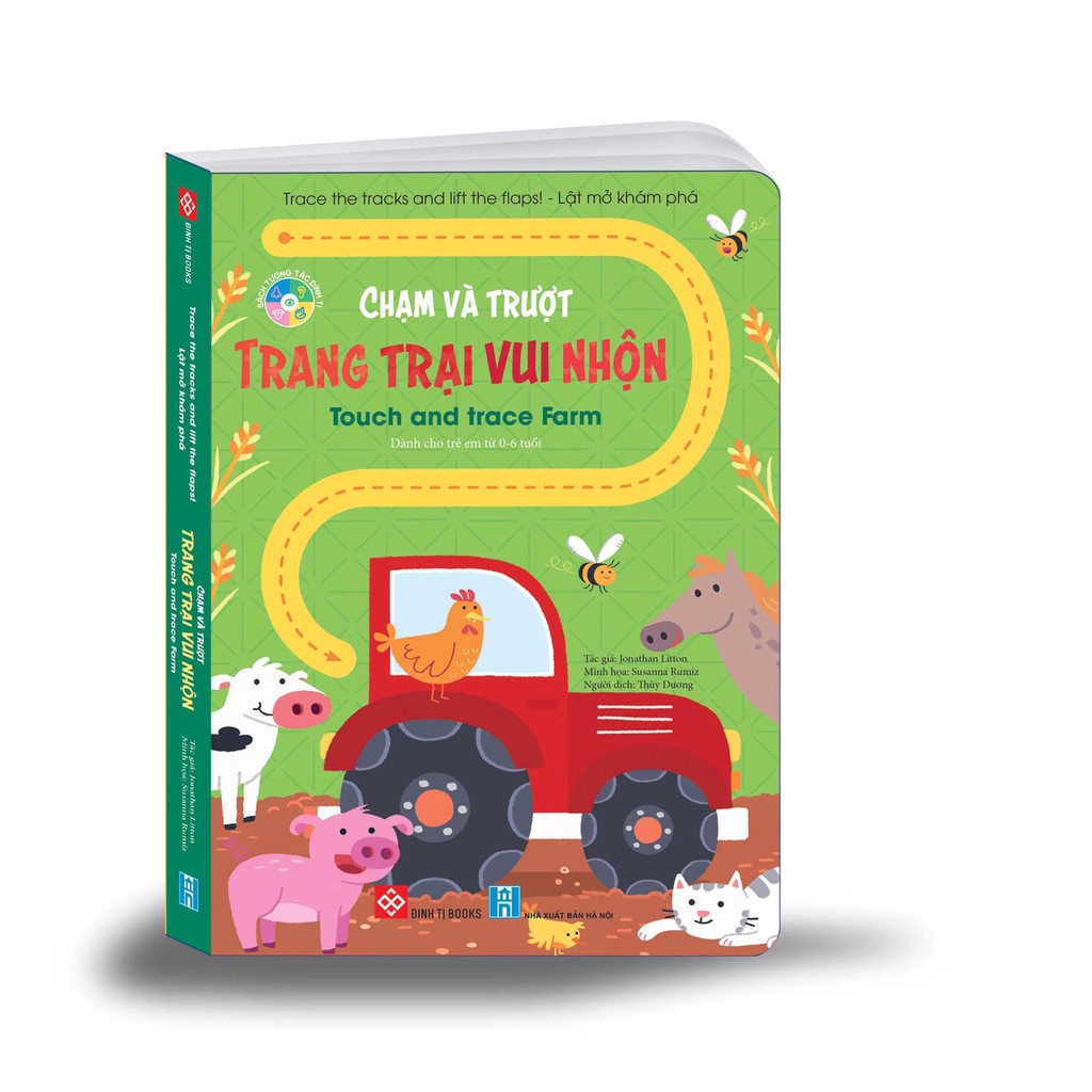Sách - Lật mở khám phá - Chạm và trượt - Touch and trace Farm - Trang trại vui nhộn