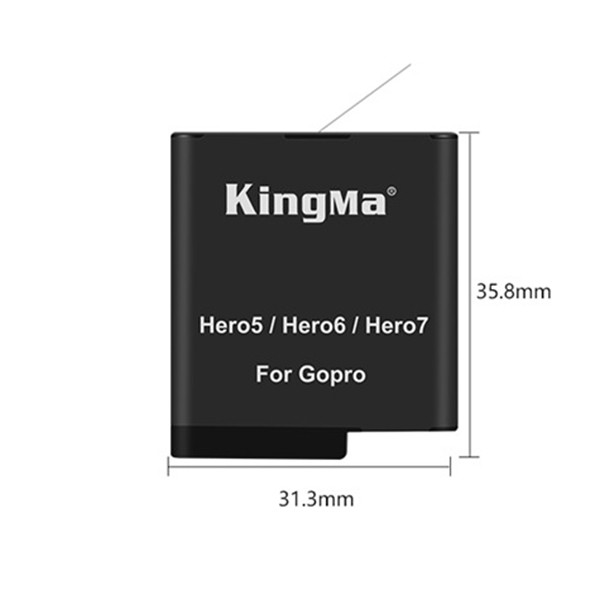 Pin sạc Gopro Hero 7 6 5 KingMa 1220mAh - Tặng hộp đựng pin